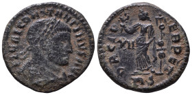 Constantine I, 307/310-337. Follis AE, Rome. FL VAL CONSTANTIVS AVG Laurate and cuirassed bust of Constantine I to the right. Rev. PACI PERPET / XII P...