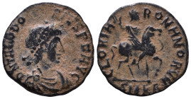 Theodosius I AD 379-395. Æ 15mm, 1,62g *Repatinated*