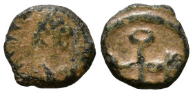 Justin II, 565-578. AE 8mm, 0,50g *Repatinated*