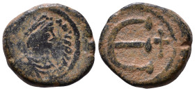 Justinian I, 527-565. Pentanummium AE 13mm, 2,35g *Repatinated*