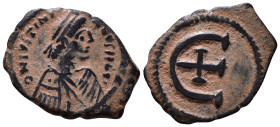Justinian I, 527-565. Pentanummium AE 17mm, 1,88g *Repatinated*