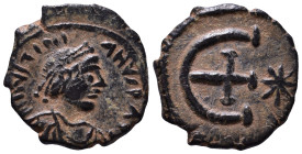 Justinian I, 527-565. Pentanummium AE 14mm, 1,65g *Repatinated*