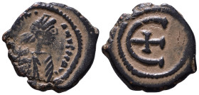 Justinian I, 527-565. Pentanummium AE 15mm, 2,87g *Repatinated*