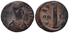 Anastasius I, 491-518. Decanummium AE 15mm, 2,20g *Repatinated*
