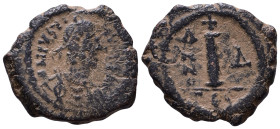 Justinian I, 527-565. Decanummium AE 16mm, 2,81g *Repatinated*