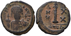 Justinian I, 527-565. Decanummium AE 22mm, 3,75g *Repatinated*
