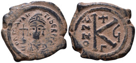 Maurice Tiberius, 582-602. Half follis AE 25mm, 6,27g *Repatinated*