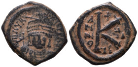 Maurice Tiberius, 582-602. Half follis AE 21mm, 5,64g *Repatinated*