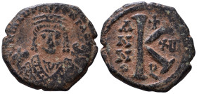 Maurice Tiberius, 582-602. Half follis AE 21mm, 5,81g *Repatinated*