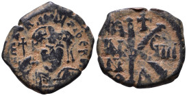 Maurice Tiberius, 582-602. Half follis AE 20mm, 5,44g *Repatinated*