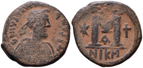 Justin I, 518-527. Follis AE 29mm, 16,29g *Repatinated*