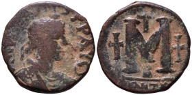 Justin I, 518-527. Follis AE 28mm, 15,09g *Repatinated*