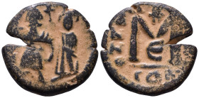 Heraclius, 610-641. Heraclius Constantine and Heraclonas, Follis AE 20mm, 6,61g *Repatinated*