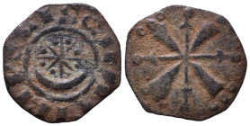 County of Tripoli. Raymond III, 1152-1187. Pougeoise AE 16mm, 0,85g *Repatinated*