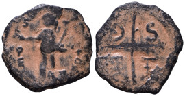 Principality of Antioch. Tancred, regent, 1101-1112. Follis AE 19mm, 2,63g Overstrike *Repatinated*