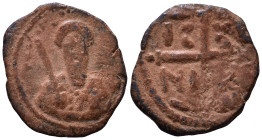 Principality of Antioch. Tancred, regent, 1101-1112. Follis AE 13mm, 1,96g *Repatinated*