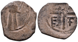 Principality of Antioch. Tancred, regent, 1101-1112. Follis AE 19mm, 1,42g Blundered reverse *Repatinated*