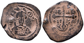 Principality of Antioch. Tancred, regent, 1101-1112. Follis AE 24mm, 4,69g Overstrike*Repatinated*