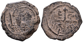 Principality of Antioch. Tancred, regent, 1101-1112. Follis AE 22mm, 4,65g Overstrike *Repatinated*