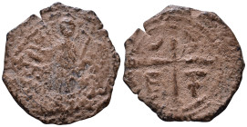 Principality of Antioch. Tancred, regent, 1101-1112. Follis AE 21mm, 2,59g Overstrike *Repatinated*