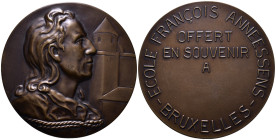 Belgium, Large bronze medallion with a punch in the rim FDNSOM AE 51mm, 58,96g