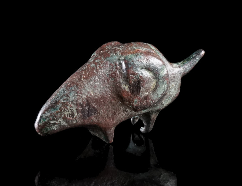 A LATE ANTIQUE/EARLY BYZANTINE BRONZE RAM'S HEAD MOUNT
Circa 4th-7th century AD...