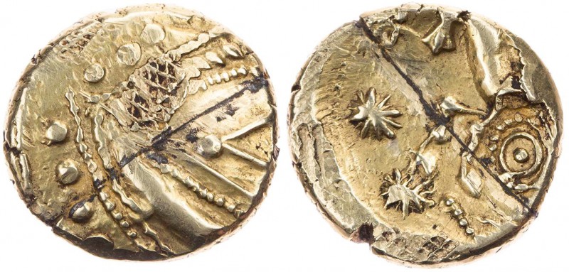 GERMANIEN TREVERER
 EL-Stater, sog. Augenstater um 80-52 v. Chr. Vs.: ornamenta...