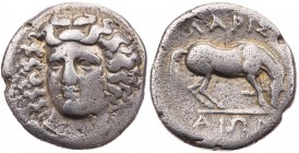 THESSALIEN LARISSA
 AR-Drachme 356-342 v. Chr. Vs.: Kopf der Nymphe Larissa halblinks, Rs.: grasendes Pferd n. l. SNG Cop. 120-121; BCD Thessaly 1155...