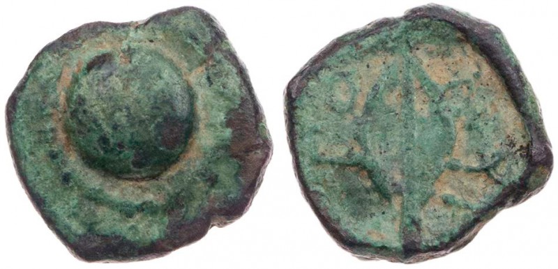 KRETA POLYRRHENION
 AEs 250-200 v. Chr. Vs.: Rundschild, Rs.: Speerspitze SNG C...