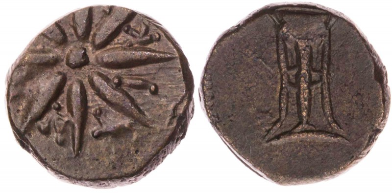 KIMMERISCHER BOSPORUS PANTIKAPAION
 AE-Dichalkon 109-105 v. Chr. Vs.: achtstrah...
