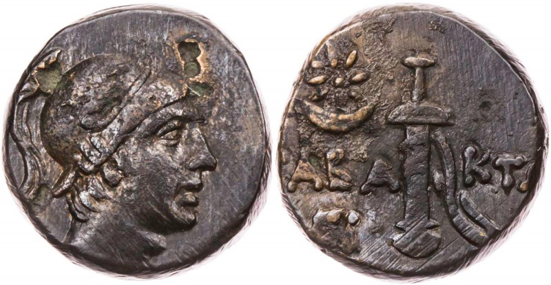 PONTOS CHABAKTA
 AE-Tetrachalkon 100-85 v. Chr. Vs.: Kopf des Ares mit Helm n. ...