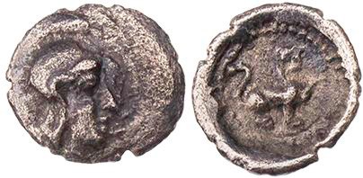 LYKIEN TLOS
 AR-Hemiobol um 410-390 v. Chr. Vs.: Kopf der Athena mit attischem ...