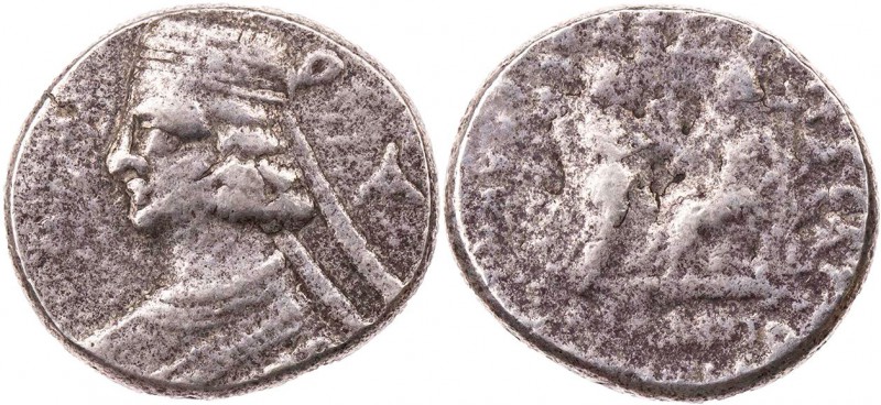 PARTHER, KÖNIGREICH DER ARSAKIDEN
Pakoros II., 78-105 n. Chr. AR-Tetradrachme J...