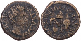 SPANIEN CARTHAGO NOVA
Augustus, 27 v.-14 n. Chr. AE-Semis Duumviri C. Varius Rufus und Sextus Iulius Pollio Vs.: AVGVSTVS DIVI F, Kopf mit Lorbeerkra...