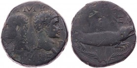 RÖMISCHE KAISERZEIT
Augustus, 27 v.-14 n. Chr. AE-Dupondius 10-14 n. Chr. Nemausus Vs.: IMP / [DI]VI F / [P] - P, Köpfe des Agrippa mit corona rostra...
