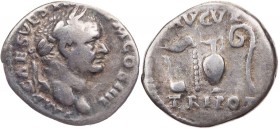 RÖMISCHE KAISERZEIT
Vespasianus, 69-79 n. Chr. AR-Denar 72/73 n. Chr. Rom Vs.: IMP CAES VES[P AVG P] M COS IIII, Kopf mit Lorbeerkranz n. r., Rs.: AV...