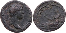 RÖMISCHE KAISERZEIT
Hadrianus, 117-138 n. Chr. AE-As 134-138 n. Chr. Rom Vs.: HADRIANVS AVG COS III P P, Kopf mit Lorbeerkranz n. r., Rs.: HISPANIA, ...