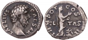 RÖMISCHE KAISERZEIT
Aelius Caesar, 136-138 n. Chr. AR-Denar 137 n. Chr. Rom Vs.: L AELIVS CAESAR, Kopf n. r., Rs.: TR POT COS II / PIE-TAS (in den Fe...