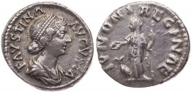 RÖMISCHE KAISERZEIT
Faustina II. minor, Gemahlin des Marcus Aurelius, 161-180 n. Chr. AR-Denar 161-176 n. Chr. Rom Vs.: FAVSTINA AVGVSTA, drapierte B...