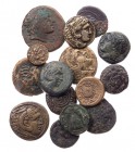 Lot, griechische Münzen AE-Prägungen aus Makedonien. 15 Stück s-ss