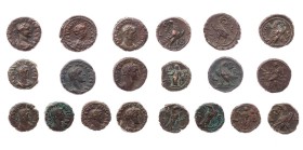 Lot, römische Provinzialprägungen AE-Tetradrachmen aus Ägypten, Alexandria: Tranquillina, Claudius Gothicus (3), Aurelianus (2), Probus (3), Carinus. ...