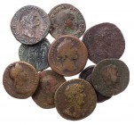 Lot, römische Münzen Sesterzen von Vespasianus, Hadrianus, Sabina, Antoninus Pius, Marcus Aurelius, Commodus, Caracalla, Severus Alexander, Iulia Mama...