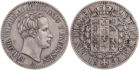 BRANDENBURG - PREUSSEN PREUSSEN, KÖNIGREICH
Friedrich Wilhelm III., 1797-1840. Taler 1826 A Berlin AKS 14; J. 59; Thun 247; Olding 180. ss-ss+