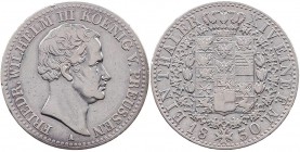 BRANDENBURG - PREUSSEN PREUSSEN, KÖNIGREICH
Friedrich Wilhelm III., 1797-1840. Taler 1830 A Berlin AKS 17; J. 62; Thun 250; Olding 182. berieben, ss