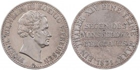 BRANDENBURG - PREUSSEN PREUSSEN, KÖNIGREICH
Friedrich Wilhelm III., 1797-1840. Ausbeutetaler 1831 A Berlin AKS 18; J. 63; Thun 251; Olding 184. Vs. k...