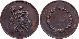 FRANKFURT STADT
 Bronzierte Medaille o. J. (v. Oertel, Berlin) Prämie der Gartenbau-Gesellschaft, Vs.: Flora schwebt mit Füllhorn und Blütengirlande ...