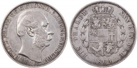 MECKLENBURG MECKLENBURG-SCHWERIN, HERZOGTUM, SEIT 1815 GROSSHERZOGTUM
Friedrich Franz II., 1842-1883. Taler 1864 A AKS 38; J. 58; Thun 215. 18.39 g. ...