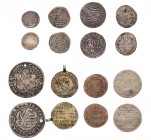 ALTDEUTSCHLAND SACHSEN
Kurfürstentum Lot Silbermünzen Georg, 1530-1533, einseitiger Pfennig o. J., Annaberg; Johann Friedrich und Georg, 1534-1539, D...