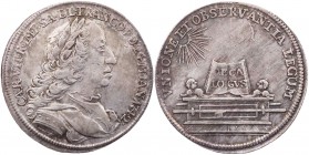 RÖMISCH-DEUTSCHES REICH
Karl VII., 1742-1745. Silberabschlag von den Stempeln des Dukaten 1742 Auf seine Kaiserwahl zu Frankfurt/M., Vs.: belorbeerte...