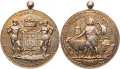 BELGIEN ANTWERPEN
Stadt. Vergoldete Silbermedaille 1958 (v. Baetes) Prijskamp van Vet Vee, Koninklijke Maatschappij St. Jan 1958, Vs.: Wilder Mann un...